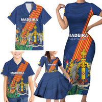 Personalized Madeira Family Matching Short Sleeve Bodycon Dress and Hawaiian Shirt Das Ilhas as Mais Belas e Livres