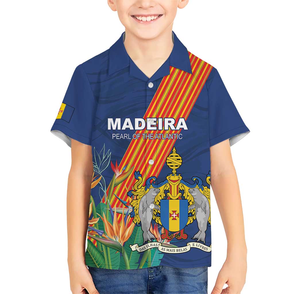 Personalized Madeira Family Matching Short Sleeve Bodycon Dress and Hawaiian Shirt Das Ilhas as Mais Belas e Livres