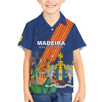 Personalized Madeira Family Matching Short Sleeve Bodycon Dress and Hawaiian Shirt Das Ilhas as Mais Belas e Livres