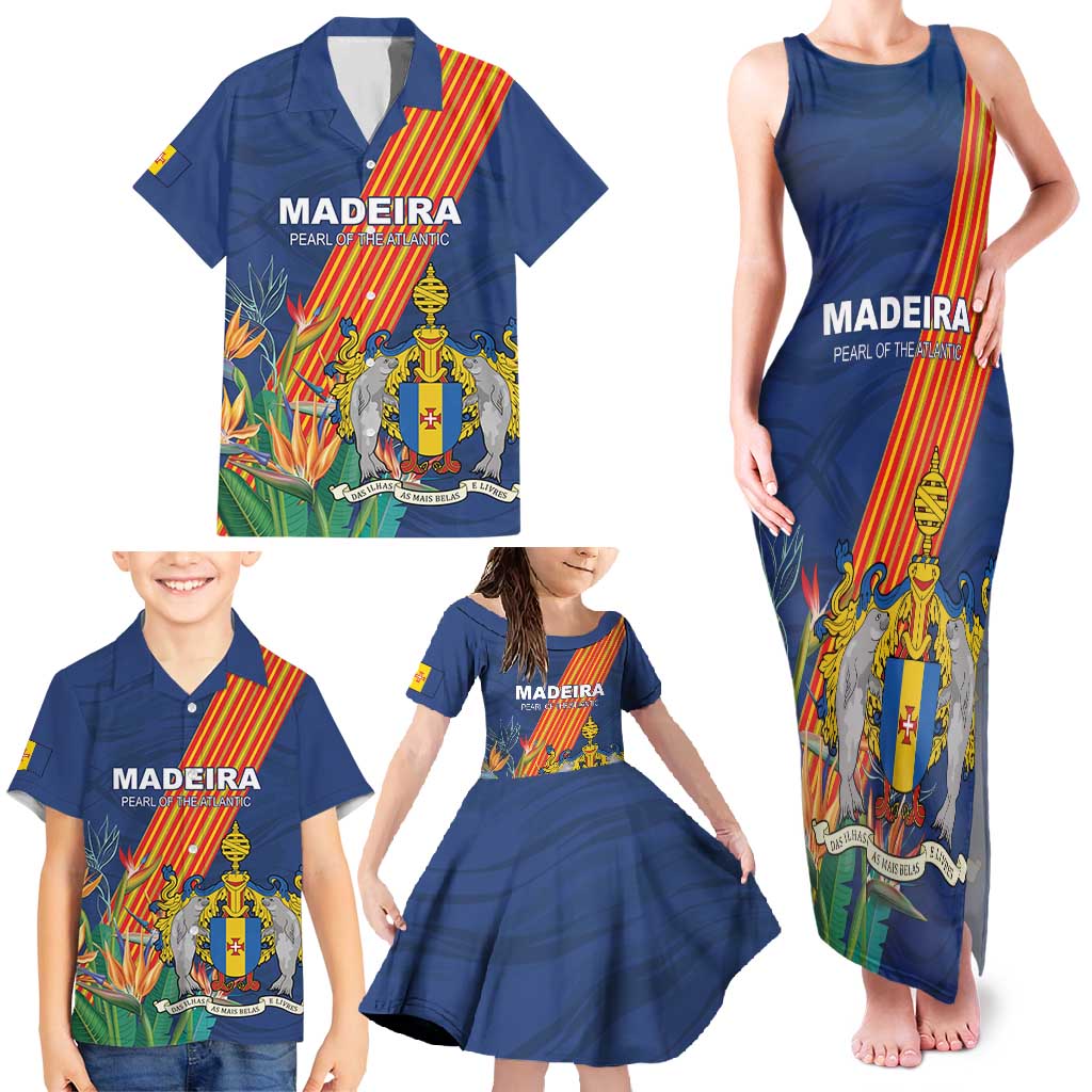 Personalized Madeira Family Matching Tank Maxi Dress and Hawaiian Shirt Das Ilhas as Mais Belas e Livres