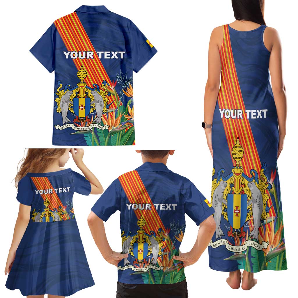 Personalized Madeira Family Matching Tank Maxi Dress and Hawaiian Shirt Das Ilhas as Mais Belas e Livres