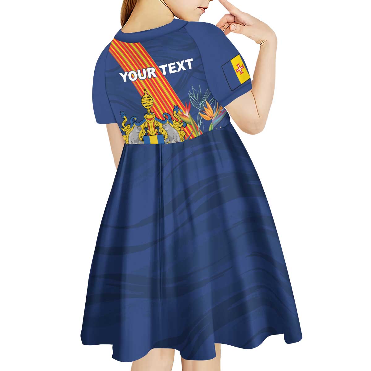 Personalized Madeira Kid Short Sleeve Dress Das Ilhas as Mais Belas e Livres
