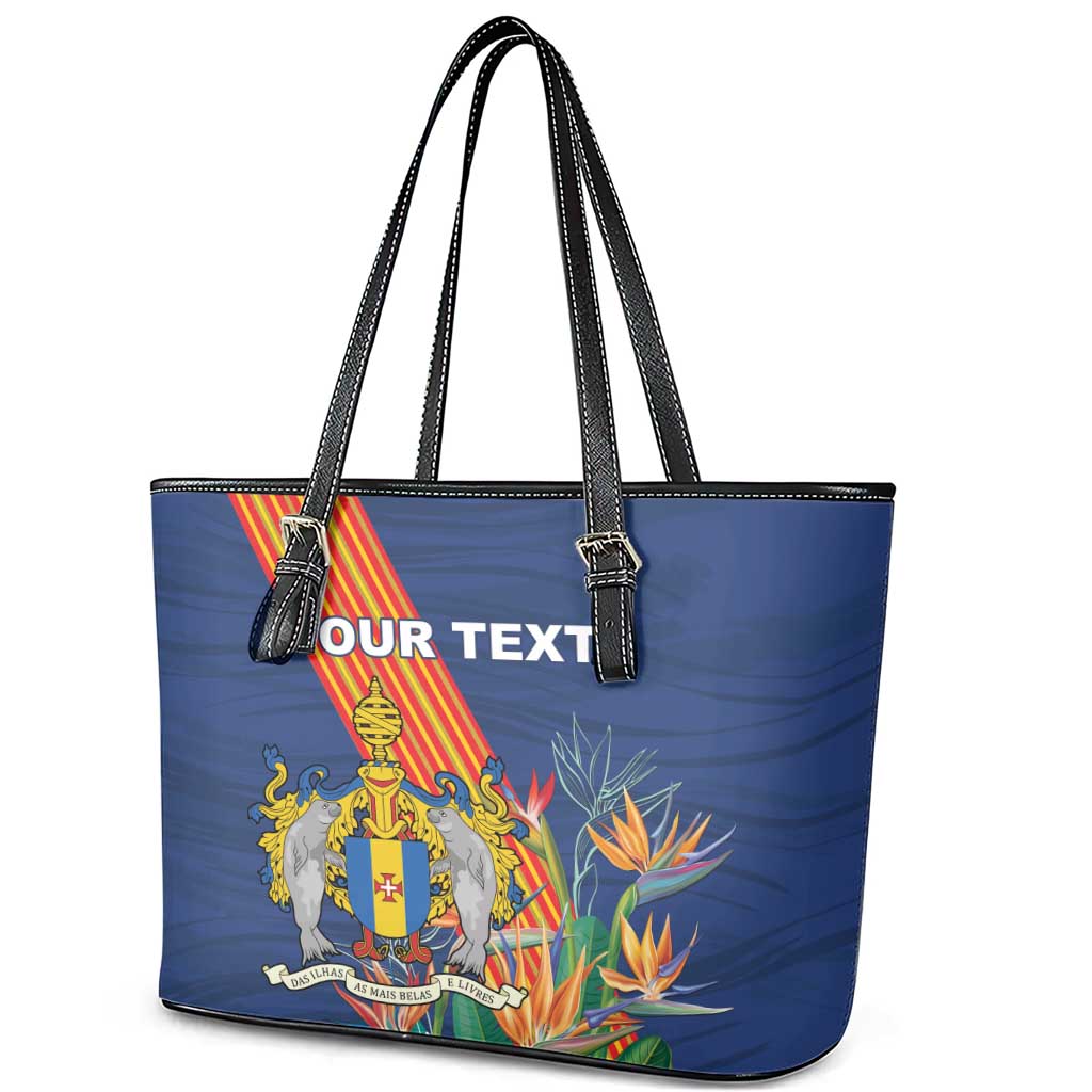 Personalized Madeira Leather Tote Bag Das Ilhas as Mais Belas e Livres