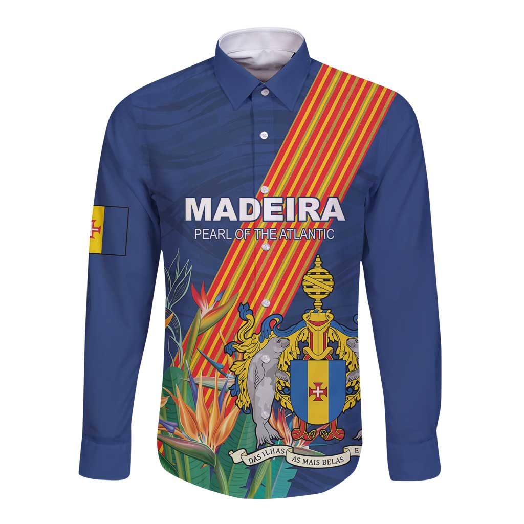 Personalized Madeira Long Sleeve Button Shirt Das Ilhas as Mais Belas e Livres