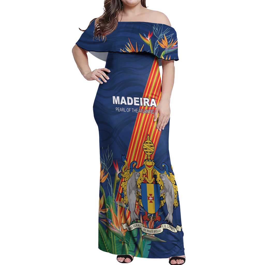 Personalized Madeira Off Shoulder Maxi Dress Das Ilhas as Mais Belas e Livres