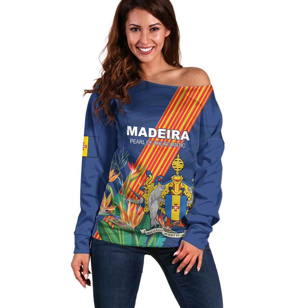 Personalized Madeira Off Shoulder Sweater Das Ilhas as Mais Belas e Livres