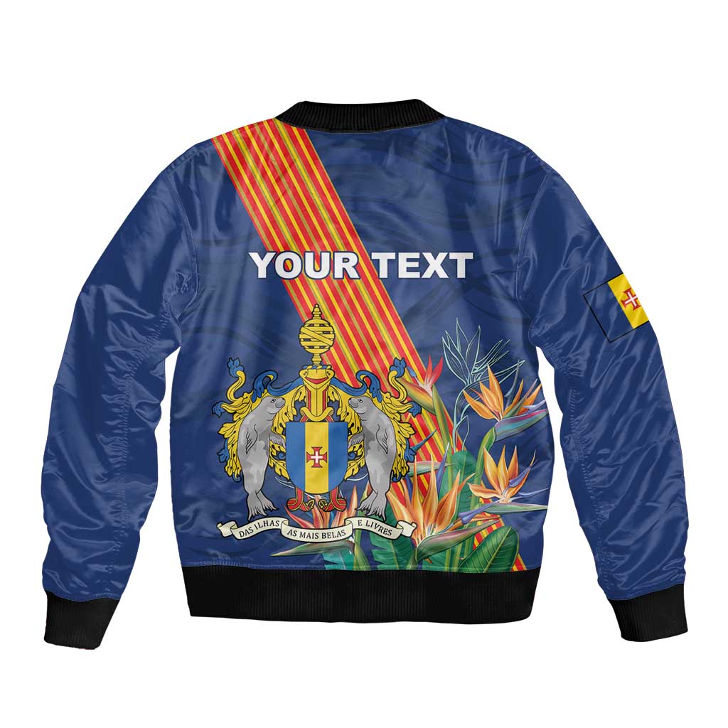 Personalized Madeira Sleeve Zip Bomber Jacket Das Ilhas as Mais Belas e Livres