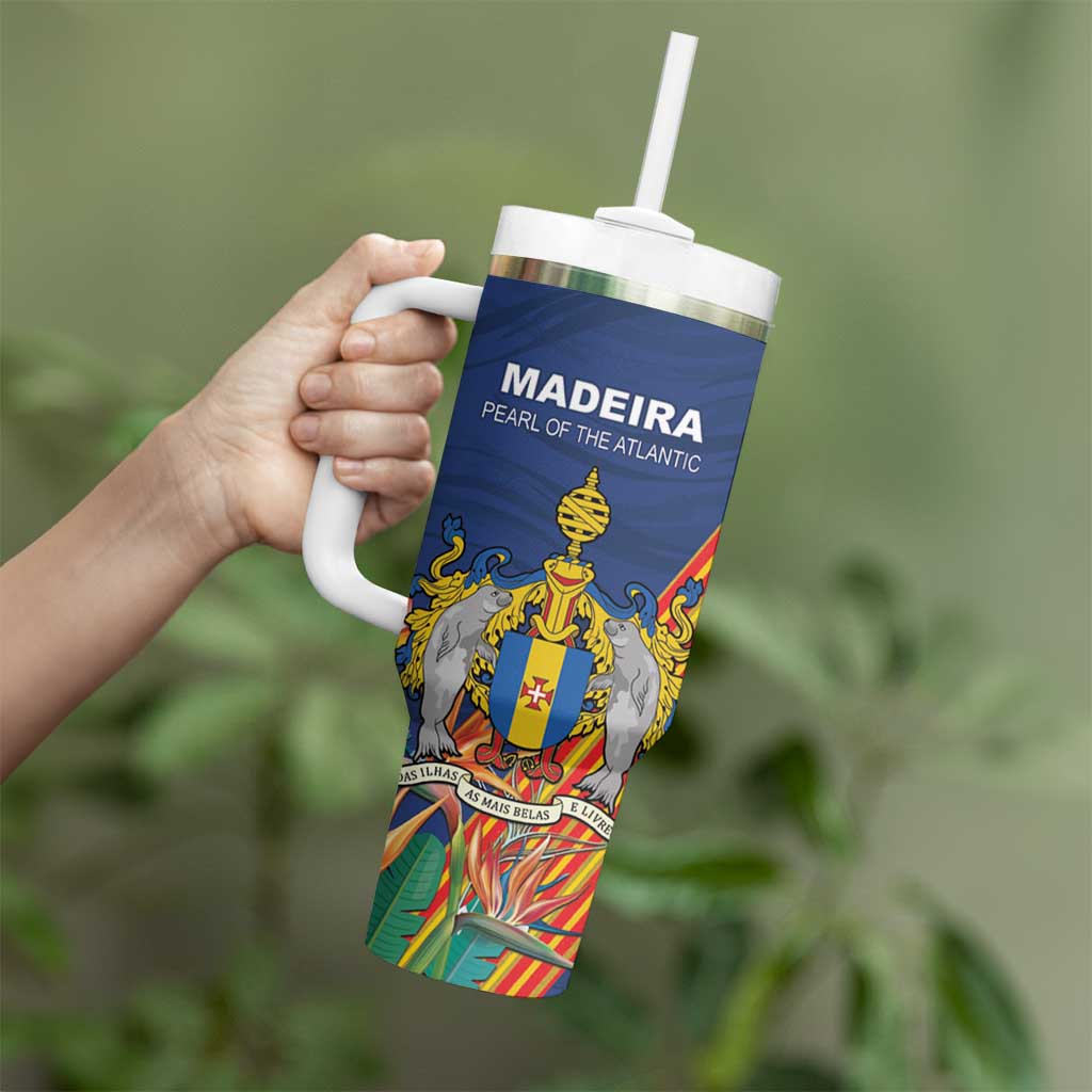 Personalized Madeira Tumbler With Handle Das Ilhas as Mais Belas e Livres