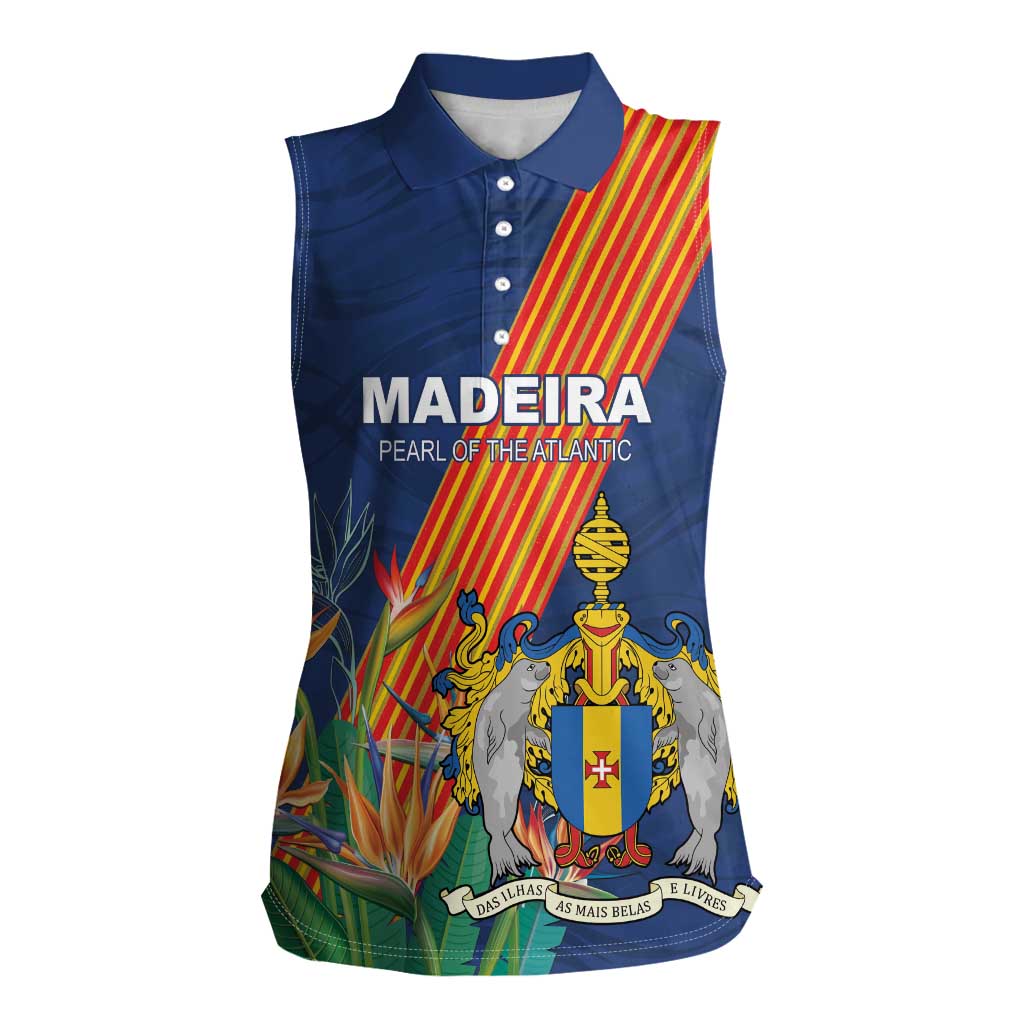 Personalized Madeira Women Sleeveless Polo Shirt Das Ilhas as Mais Belas e Livres