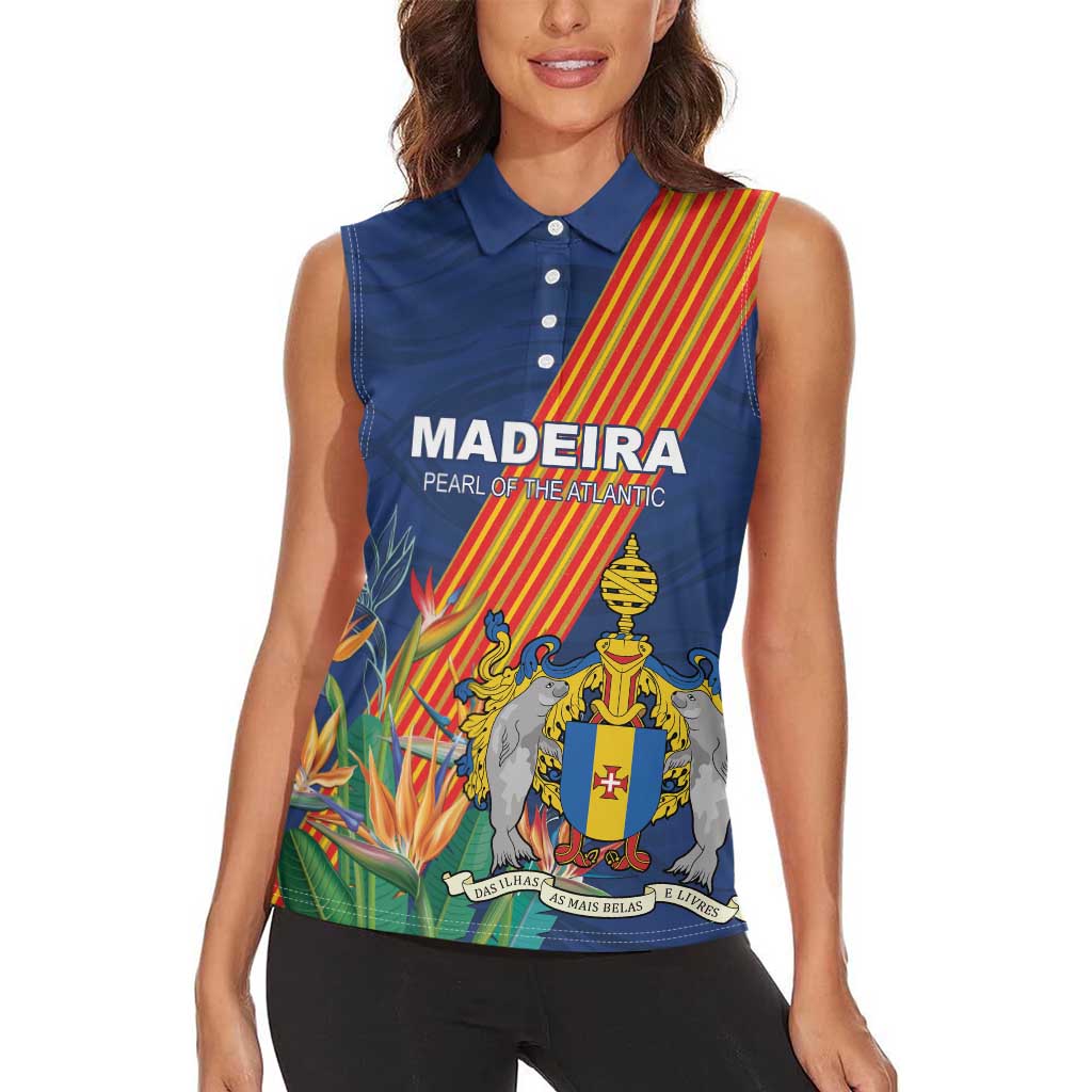 Personalized Madeira Women Sleeveless Polo Shirt Das Ilhas as Mais Belas e Livres