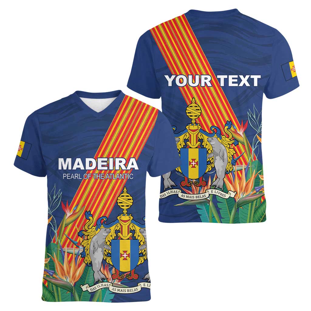 Personalized Madeira Women V-Neck T-Shirt Das Ilhas as Mais Belas e Livres