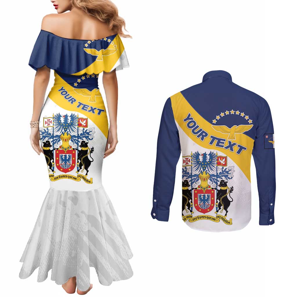 Personalized Azores Couples Matching Mermaid Dress and Long Sleeve Button Shirt Antes Morrer Livres Que Em Paz Sujeitos