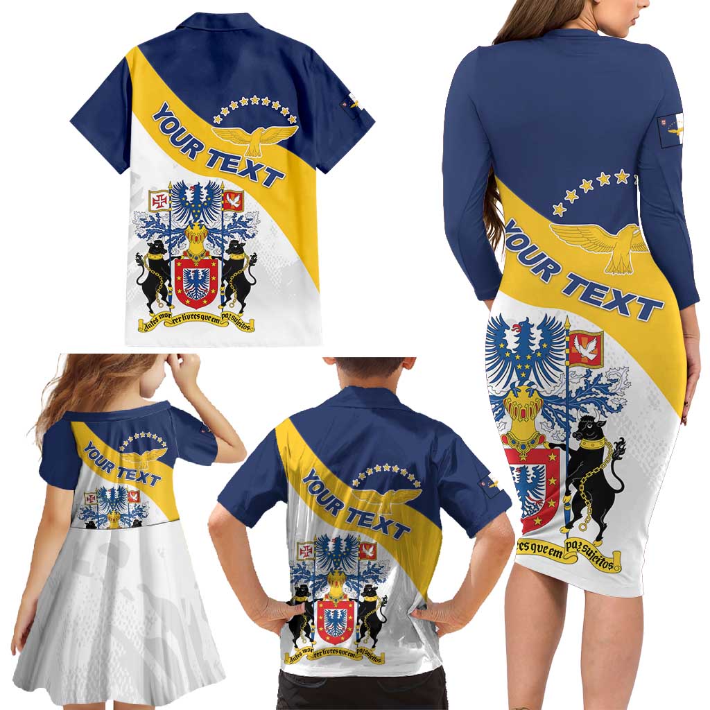 Personalized Azores Family Matching Long Sleeve Bodycon Dress and Hawaiian Shirt Antes Morrer Livres Que Em Paz Sujeitos