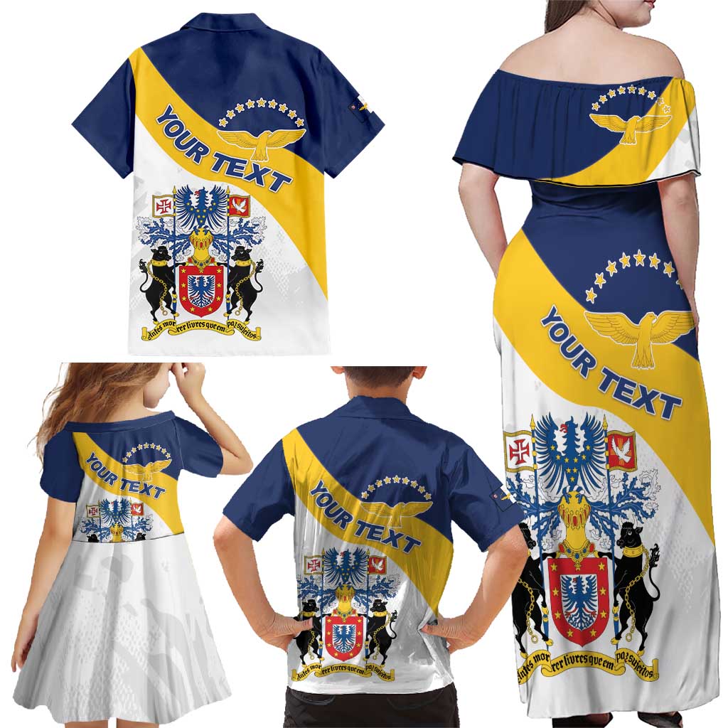 Personalized Azores Family Matching Off Shoulder Maxi Dress and Hawaiian Shirt Antes Morrer Livres Que Em Paz Sujeitos