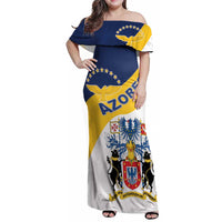 Personalized Azores Family Matching Off Shoulder Maxi Dress and Hawaiian Shirt Antes Morrer Livres Que Em Paz Sujeitos