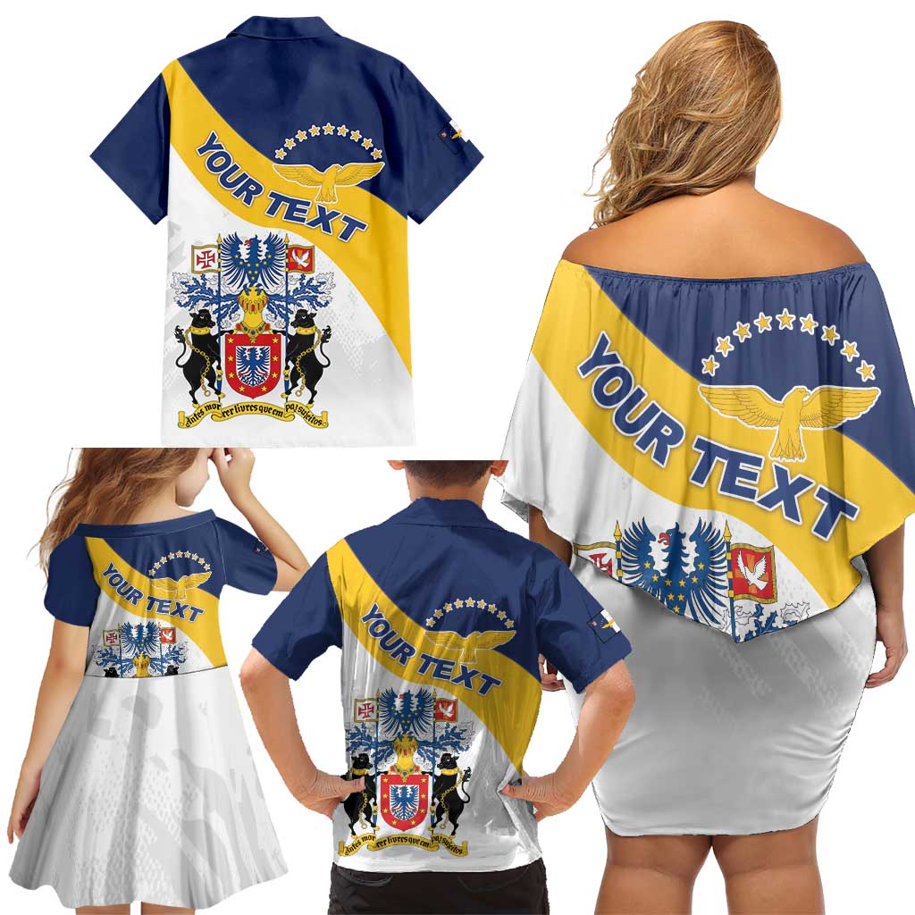 Personalized Azores Family Matching Off Shoulder Short Dress and Hawaiian Shirt Antes Morrer Livres Que Em Paz Sujeitos