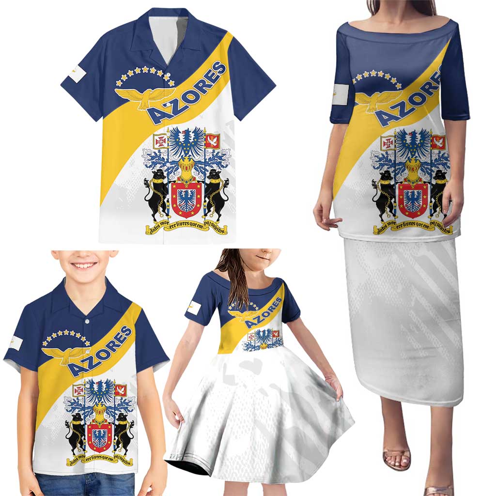 Personalized Azores Family Matching Puletasi and Hawaiian Shirt Antes Morrer Livres Que Em Paz Sujeitos