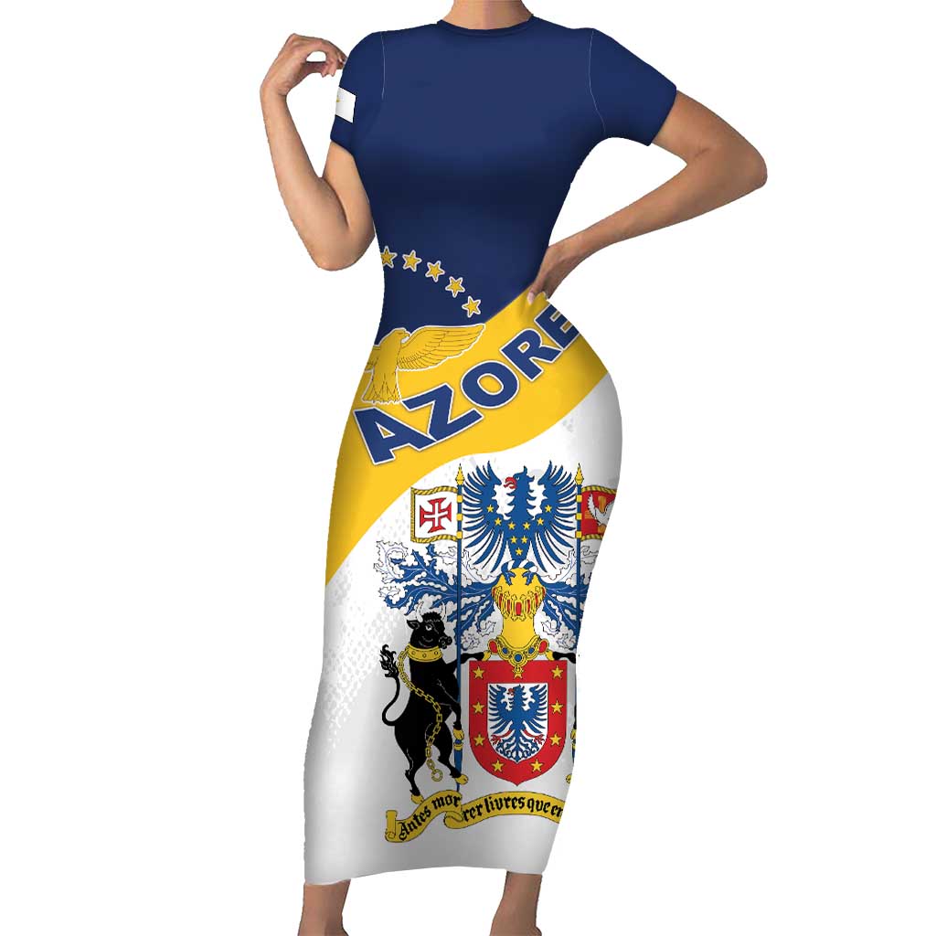 Personalized Azores Family Matching Short Sleeve Bodycon Dress and Hawaiian Shirt Antes Morrer Livres Que Em Paz Sujeitos