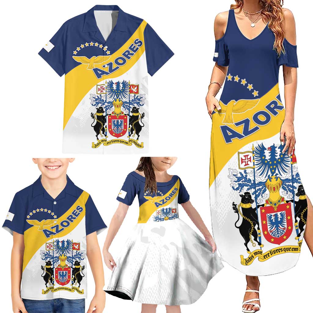 Personalized Azores Family Matching Summer Maxi Dress and Hawaiian Shirt Antes Morrer Livres Que Em Paz Sujeitos