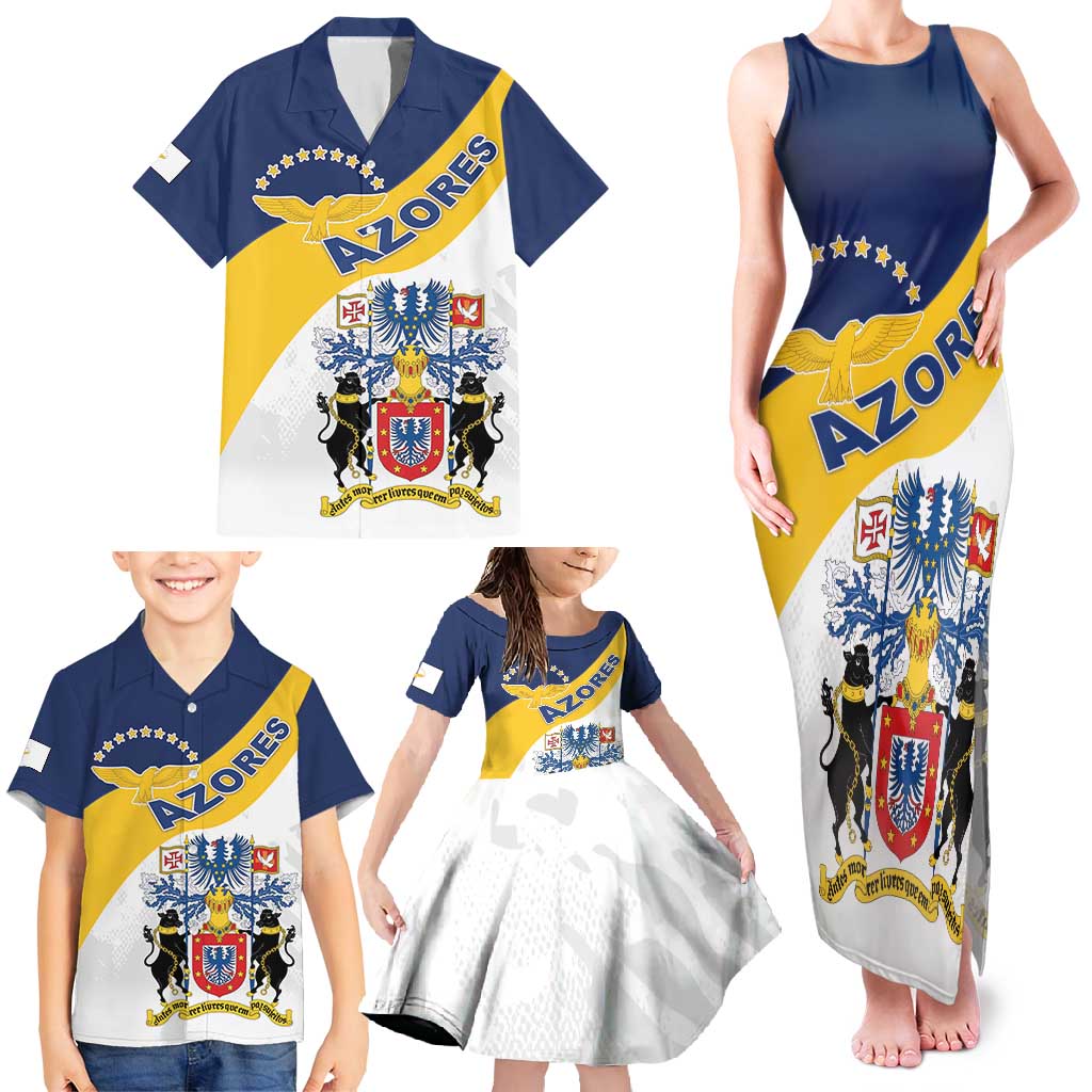 Personalized Azores Family Matching Tank Maxi Dress and Hawaiian Shirt Antes Morrer Livres Que Em Paz Sujeitos