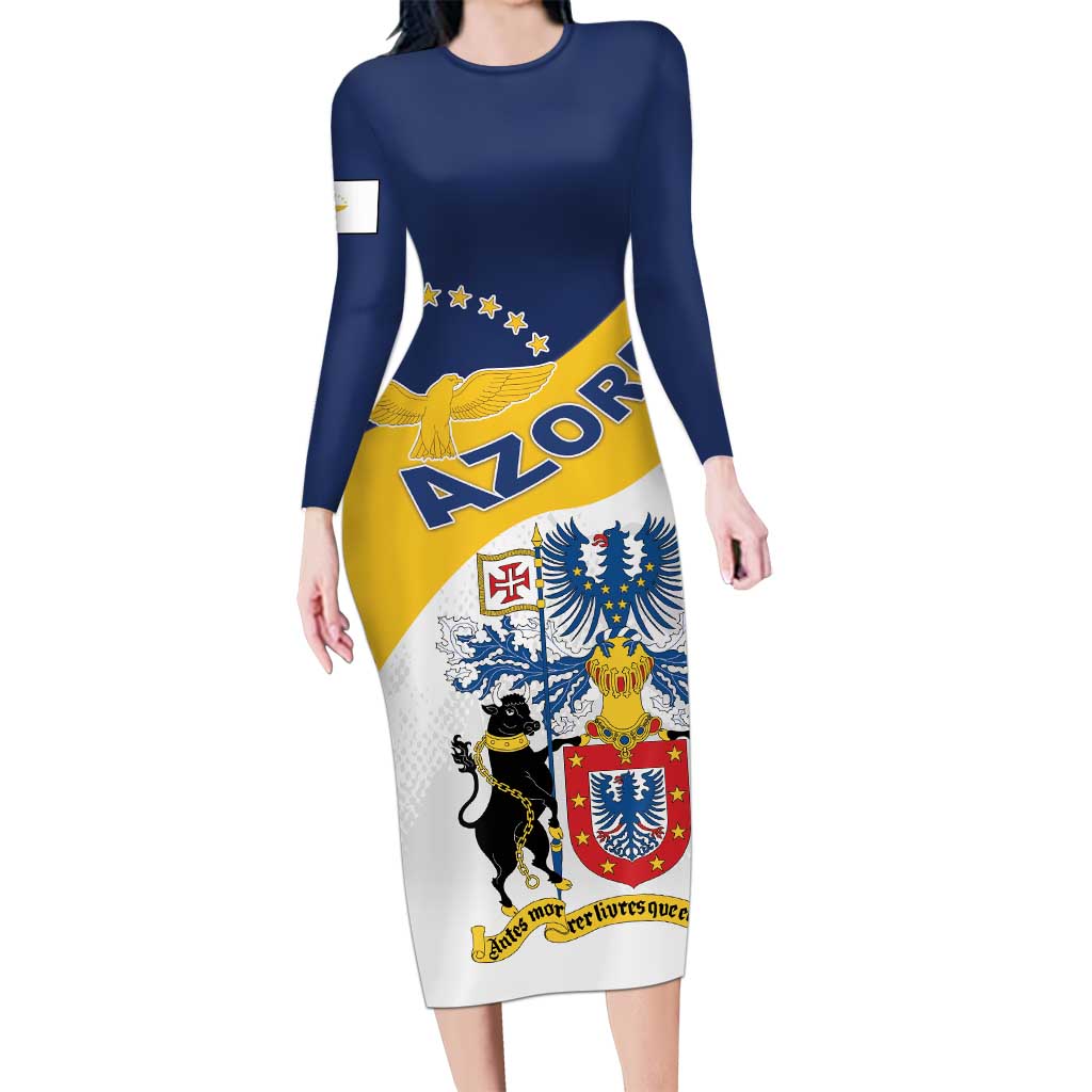Personalized Azores Long Sleeve Bodycon Dress Antes Morrer Livres Que Em Paz Sujeitos