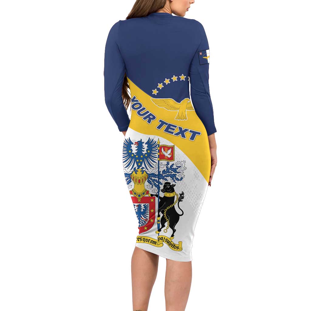 Personalized Azores Long Sleeve Bodycon Dress Antes Morrer Livres Que Em Paz Sujeitos