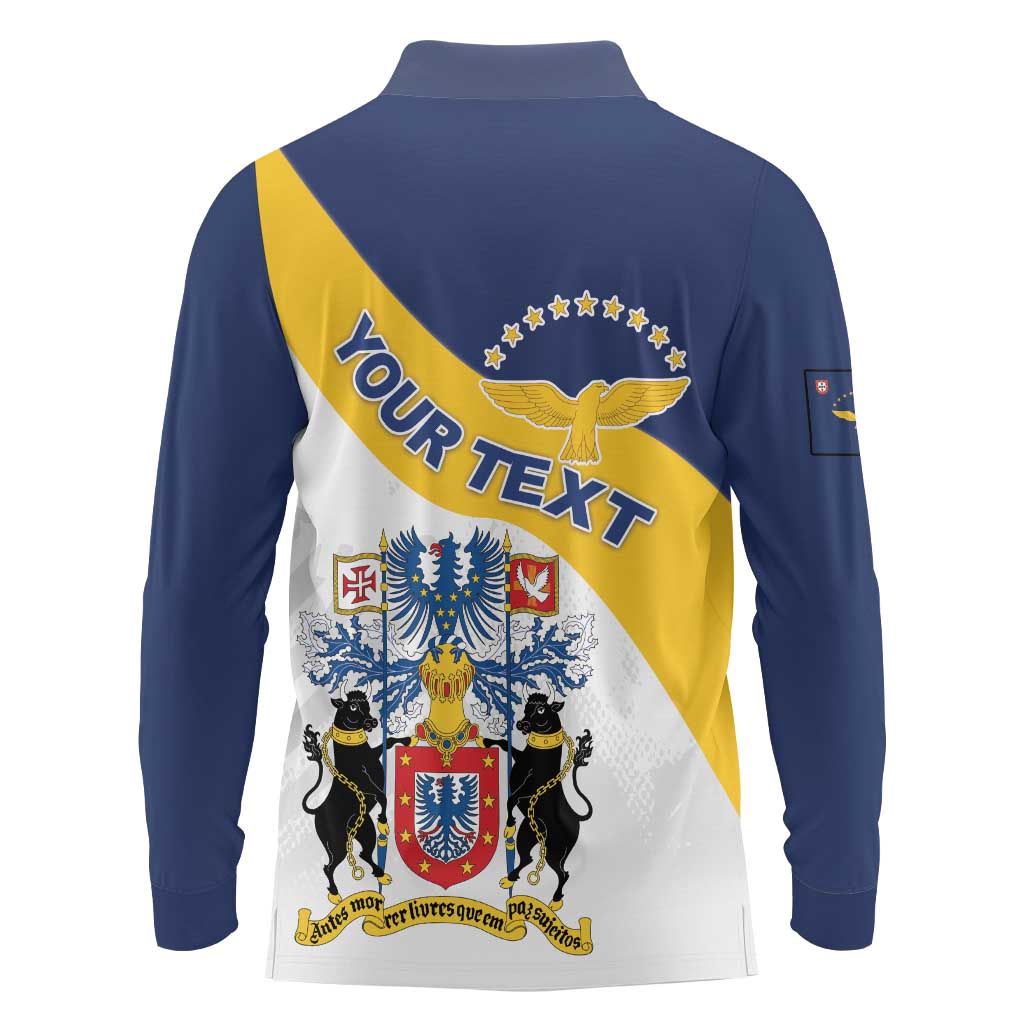 Personalized Azores Long Sleeve Polo Shirt Antes Morrer Livres Que Em Paz Sujeitos