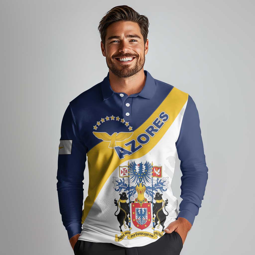 Personalized Azores Long Sleeve Polo Shirt Antes Morrer Livres Que Em Paz Sujeitos