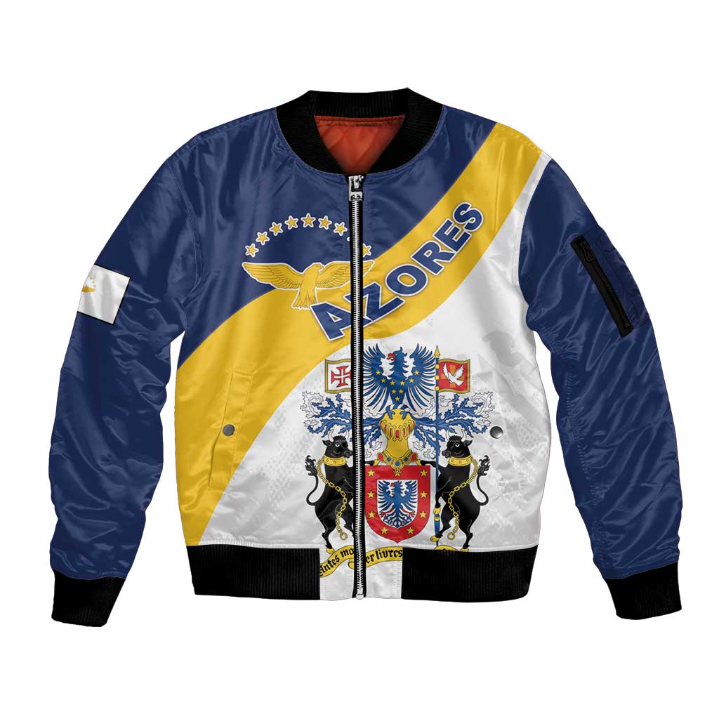Personalized Azores Sleeve Zip Bomber Jacket Antes Morrer Livres Que Em Paz Sujeitos