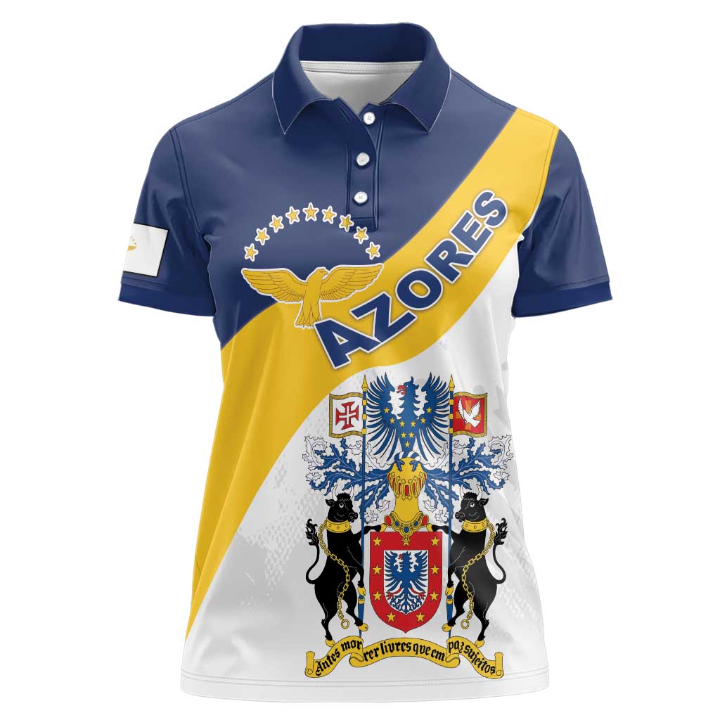 Personalized Azores Women Polo Shirt Antes Morrer Livres Que Em Paz Sujeitos