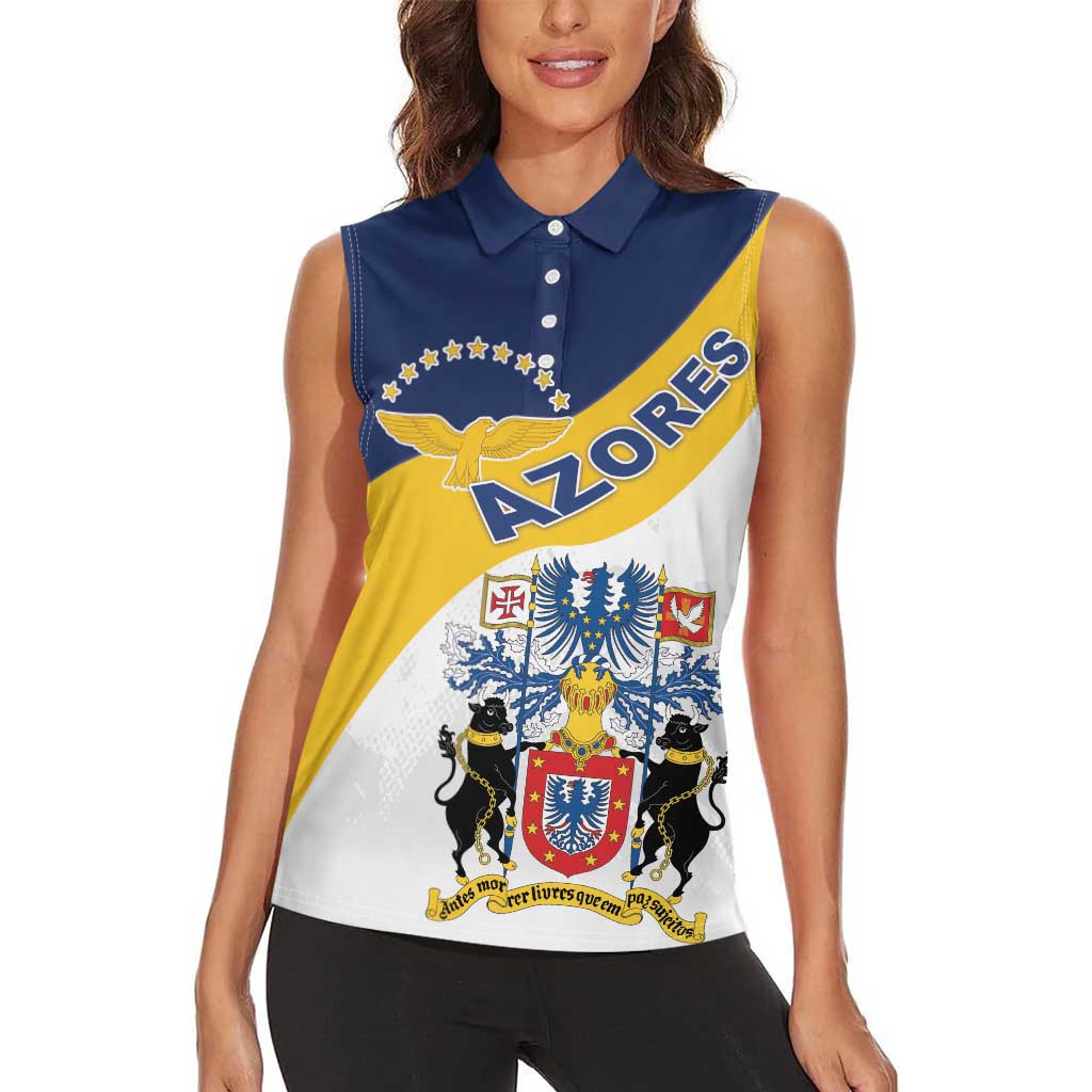 Personalized Azores Women Sleeveless Polo Shirt Antes Morrer Livres Que Em Paz Sujeitos