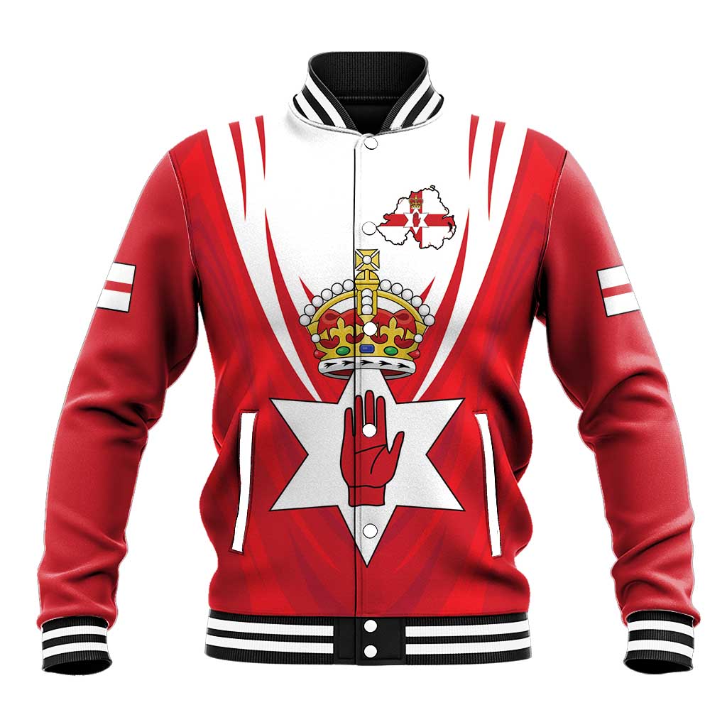 Personalized Northern Ireland Baseball Jacket Coat Of Arms With Map