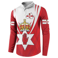Personalized Northern Ireland Button Sweatshirt Coat Of Arms With Map