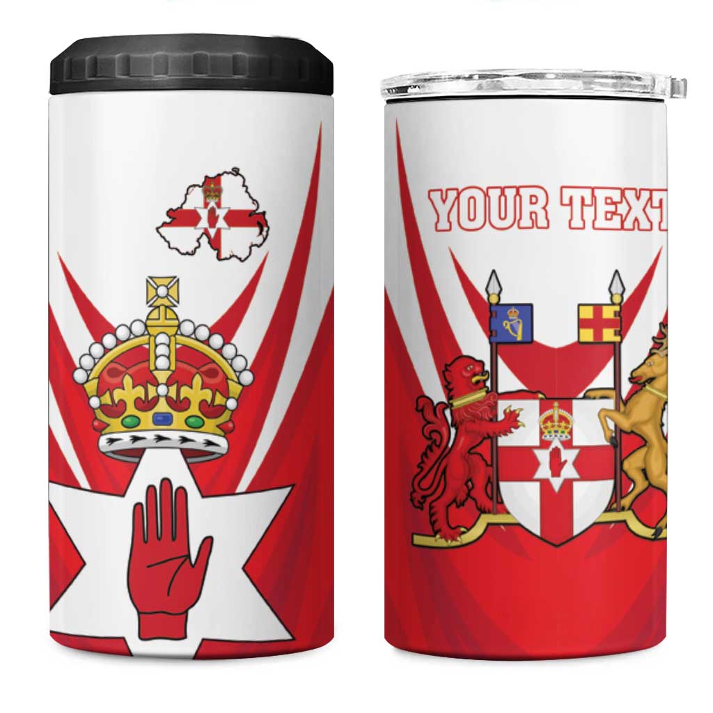 Personalized Northern Ireland 4 in 1 Can Cooler Tumbler Coat Of Arms With Map