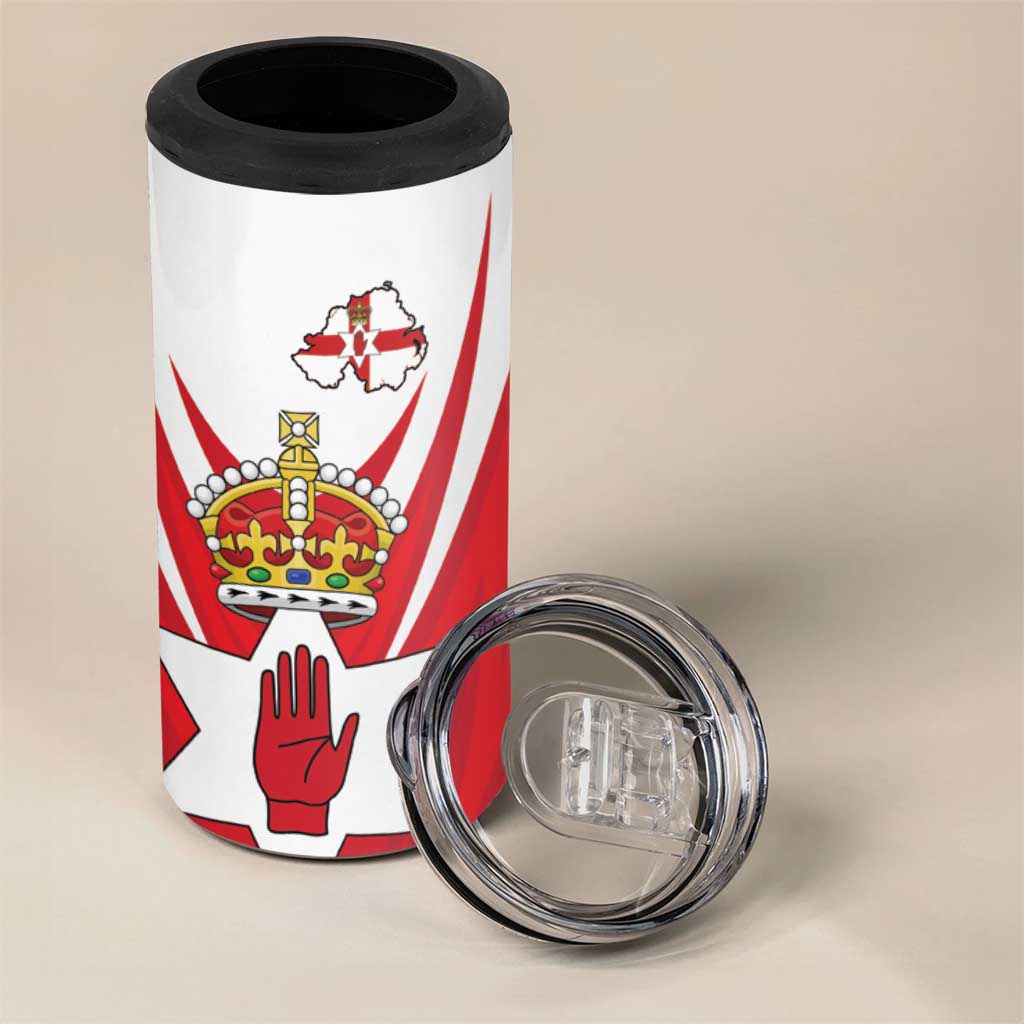 Personalized Northern Ireland 4 in 1 Can Cooler Tumbler Coat Of Arms With Map