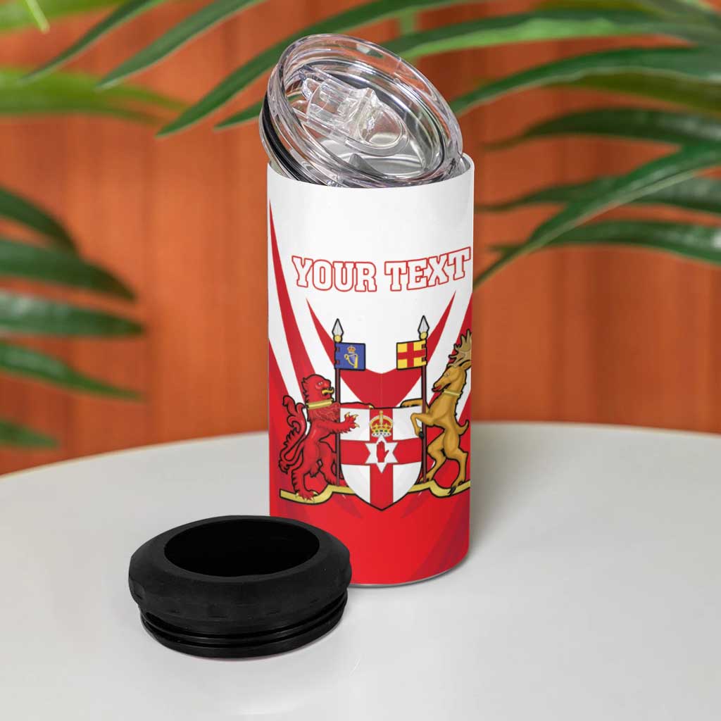 Personalized Northern Ireland 4 in 1 Can Cooler Tumbler Coat Of Arms With Map