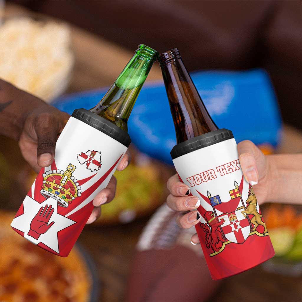 Personalized Northern Ireland 4 in 1 Can Cooler Tumbler Coat Of Arms With Map