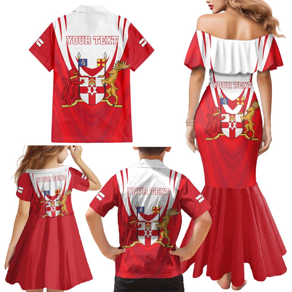 Personalized Northern Ireland Family Matching Mermaid Dress and Hawaiian Shirt Coat Of Arms With Map