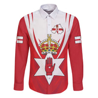 Personalized Northern Ireland Family Matching Off The Shoulder Long Sleeve Dress and Hawaiian Shirt Coat Of Arms With Map