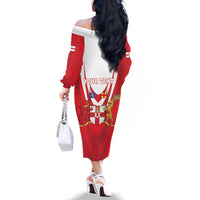 Personalized Northern Ireland Family Matching Off The Shoulder Long Sleeve Dress and Hawaiian Shirt Coat Of Arms With Map