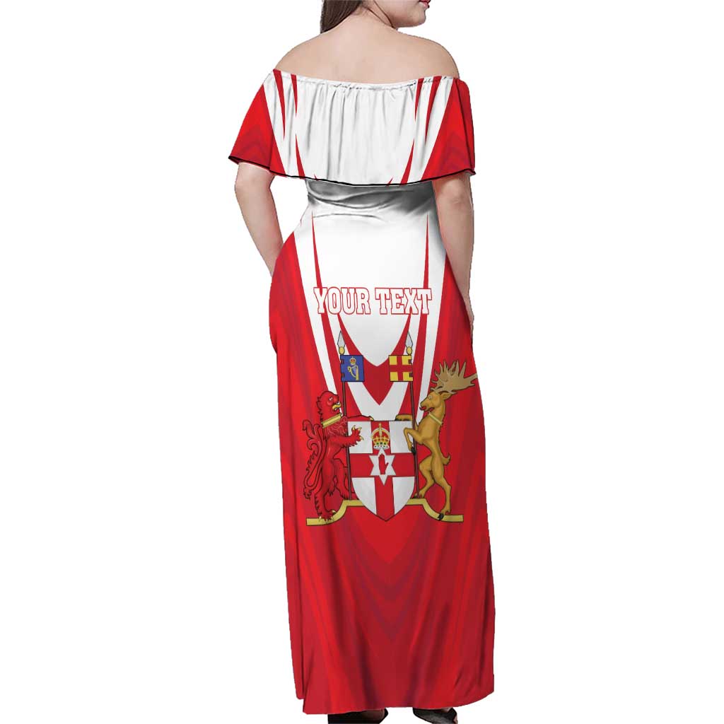 Personalized Northern Ireland Family Matching Off Shoulder Maxi Dress and Hawaiian Shirt Coat Of Arms With Map