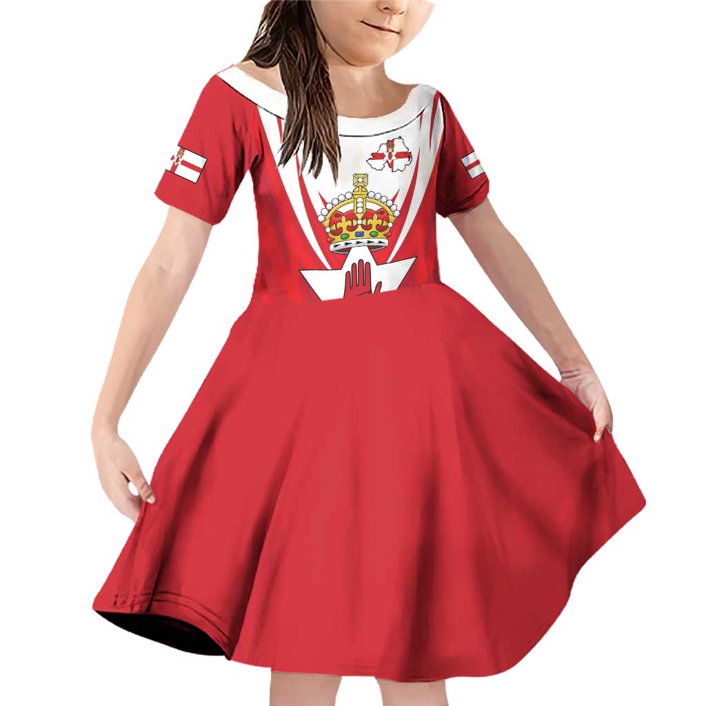 Personalized Northern Ireland Family Matching Off Shoulder Short Dress and Hawaiian Shirt Coat Of Arms With Map