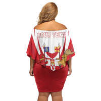 Personalized Northern Ireland Family Matching Off Shoulder Short Dress and Hawaiian Shirt Coat Of Arms With Map