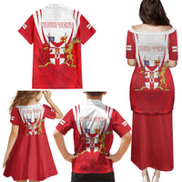 Personalized Northern Ireland Family Matching Puletasi and Hawaiian Shirt Coat Of Arms With Map