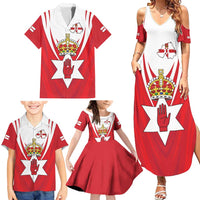 Personalized Northern Ireland Family Matching Summer Maxi Dress and Hawaiian Shirt Coat Of Arms With Map