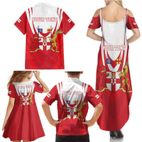 Personalized Northern Ireland Family Matching Summer Maxi Dress and Hawaiian Shirt Coat Of Arms With Map