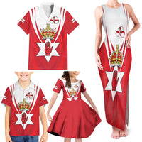 Personalized Northern Ireland Family Matching Tank Maxi Dress and Hawaiian Shirt Coat Of Arms With Map