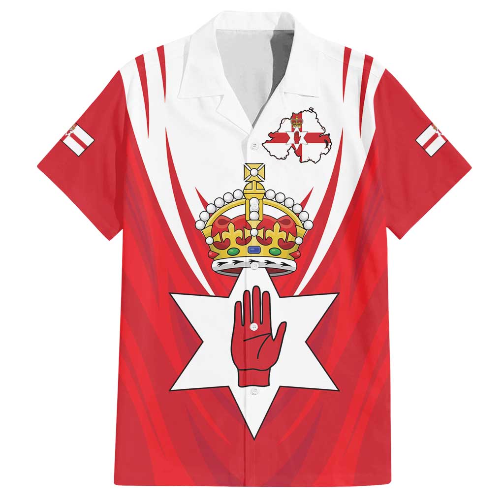 Personalized Northern Ireland Family Matching Tank Maxi Dress and Hawaiian Shirt Coat Of Arms With Map