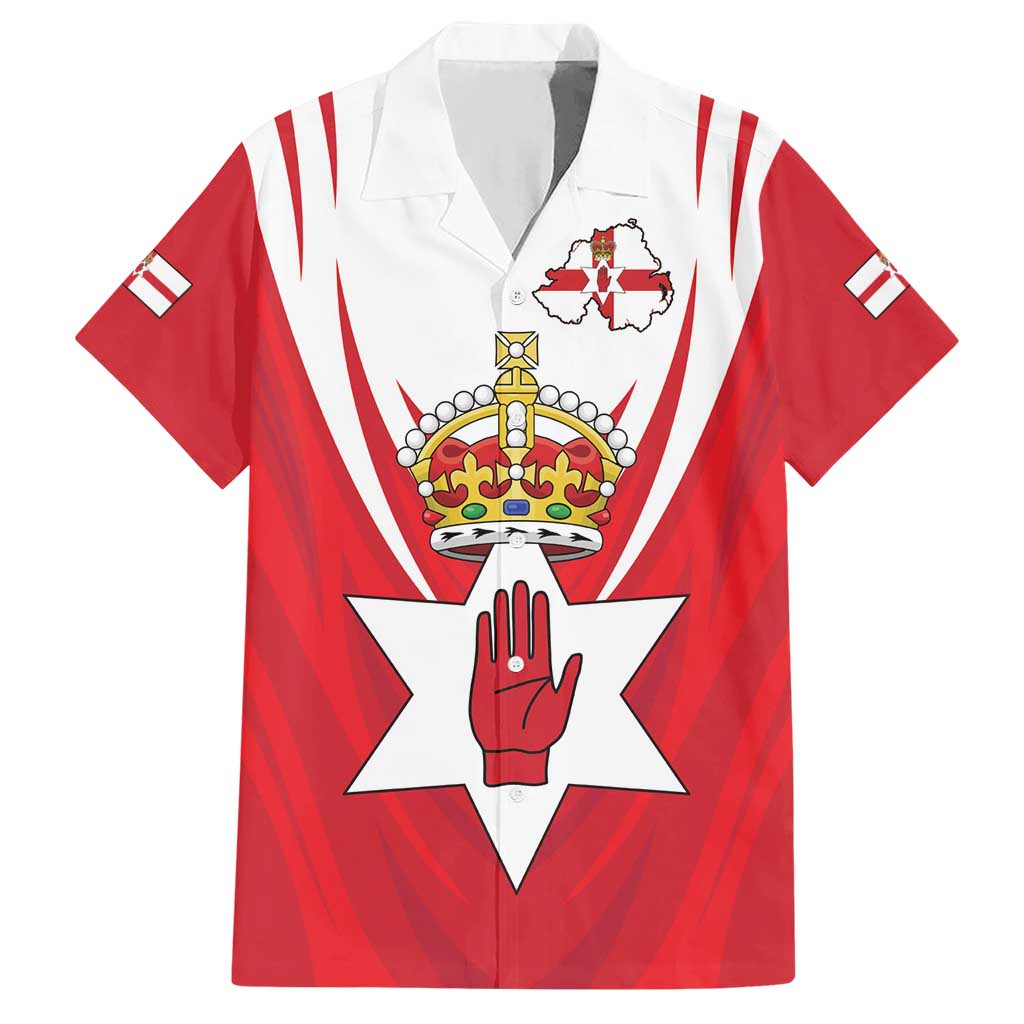 Personalized Northern Ireland Hawaiian Shirt Coat Of Arms With Map