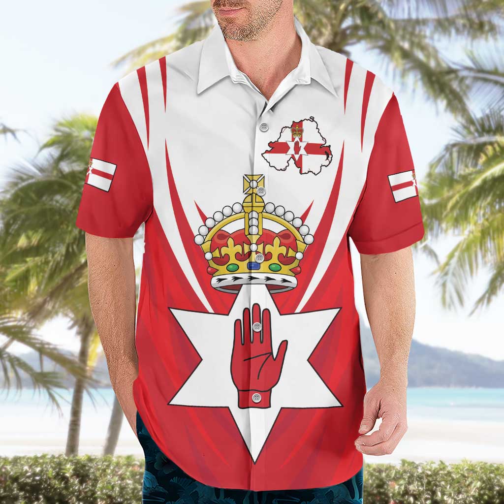 Personalized Northern Ireland Hawaiian Shirt Coat Of Arms With Map